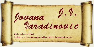 Jovana Varadinović vizit kartica